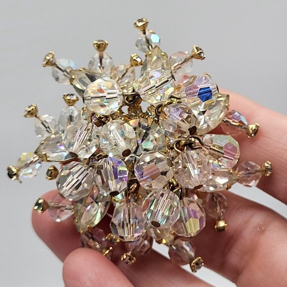 VTG  JULIANA D & E SPARKLING DANGLING FESTIVE RHINESTONES BROOCH PIN FAIRYCORE - Picture 9 of 9
